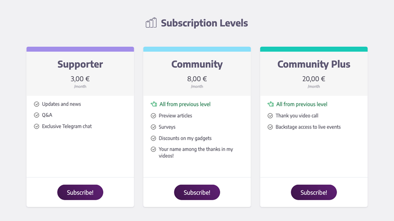 Joinado: Subscription levels - It's never been easier!