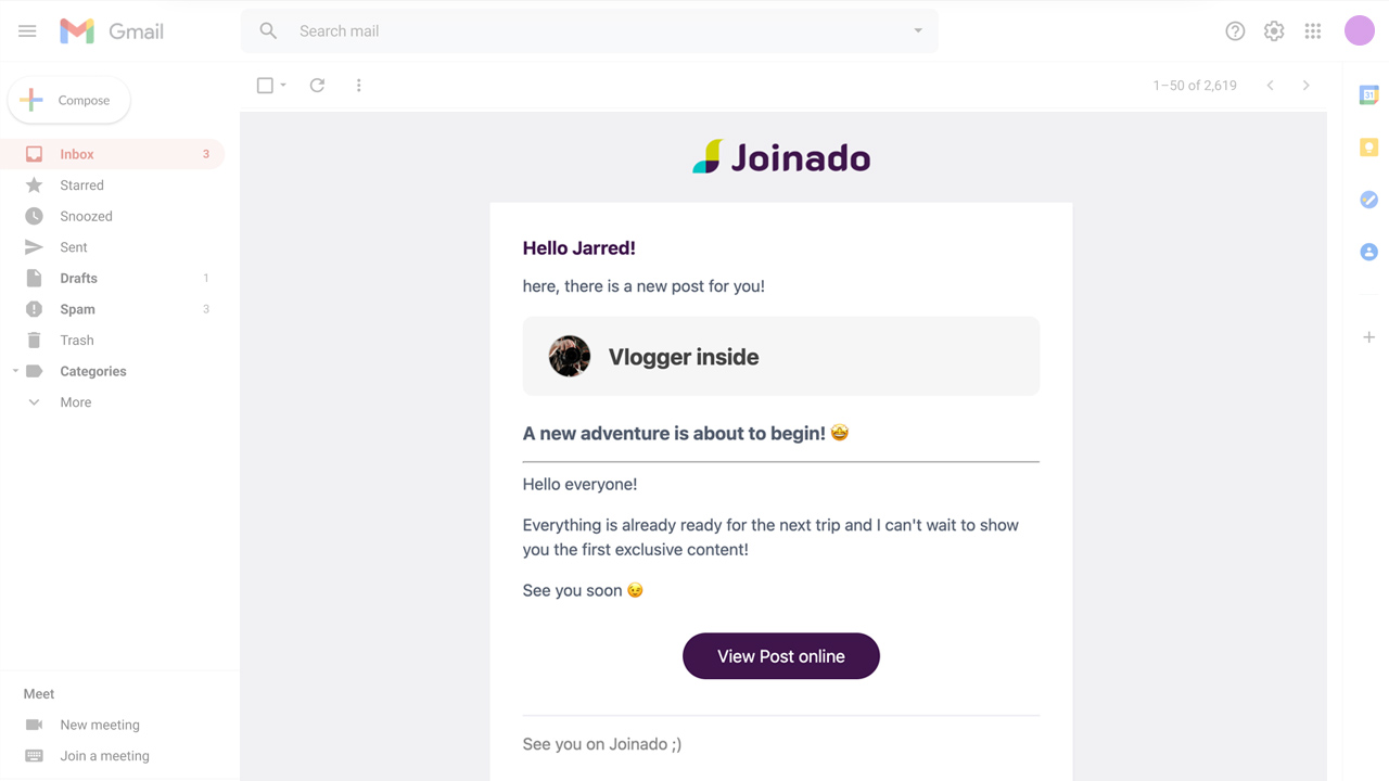 Joinado: Community - Your content arrives at its destination