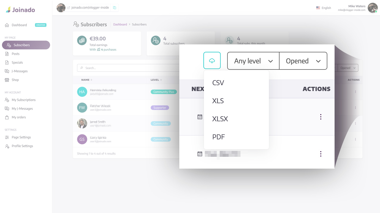 Joinado: Community - The supporter data is yours
