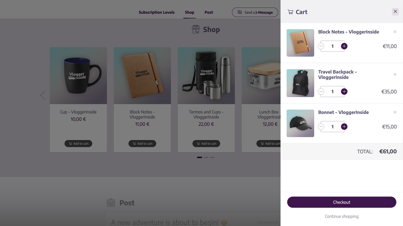 Joinado: Shop - It's included in the services!