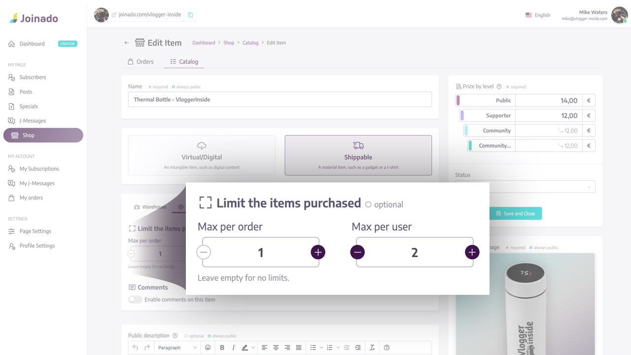 Joinado: Shop - Leverage on rarity