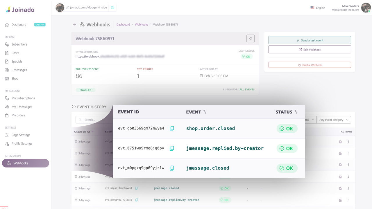 Joinado: API Integration - Real-time data